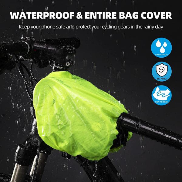ROCKBROS | Fahrrad Rahmentasche mit 360° drehbarer Handytasche – Für Smartphones bis 6,5 Zoll, Praktisches Fahrradzubehör mit Handyhalter
